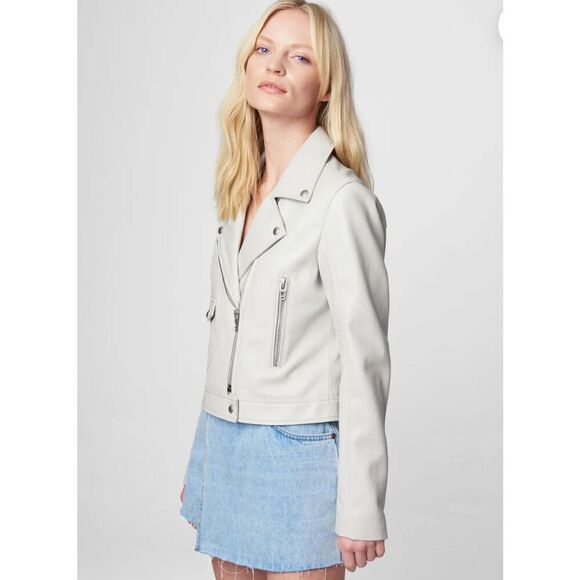 Blank NYC Faux Leather Moto Jacket Light Green size XS - Picture 1 of 6